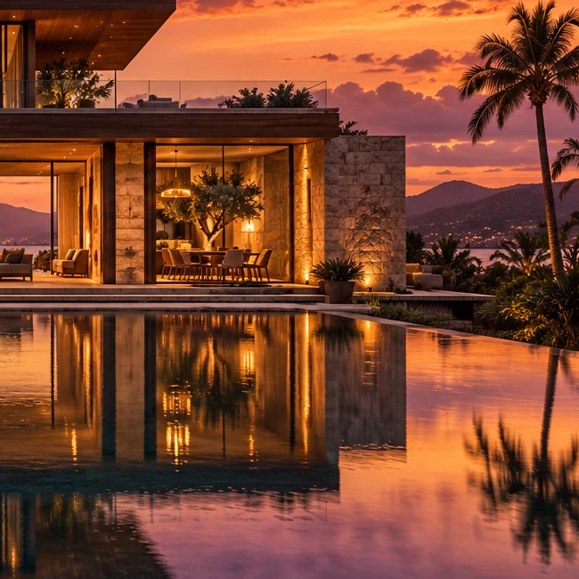 Architectural detail from the fictional villa concept